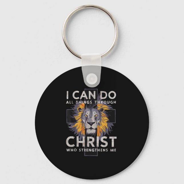 I Can Do All Things Through Christ  Nyckelring (Framsida)
