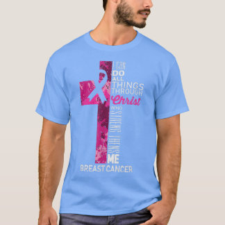 I Can Do All Things Through Christ Pink Cross Reli T Shirt