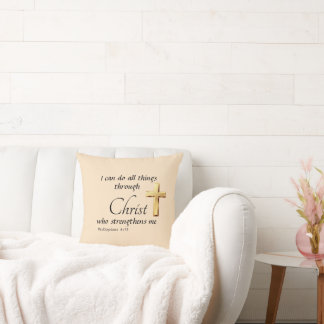 I can do all things through Christ Throw Pillow Kudde