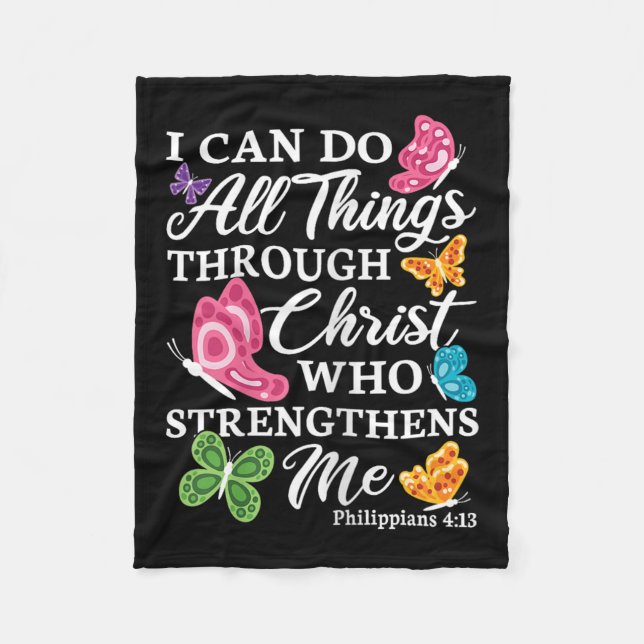 I Can Do All Things Through Christ Who Strengthens Fleecefilt (Framsidan)