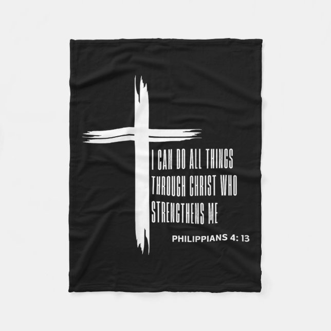 I Can Do All Things Through Christ Who Strengthens Fleecefilt (Framsidan)