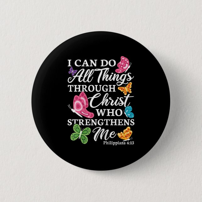 I Can Do All Things Through Christ Who Strengthens Knapp (Framsida)