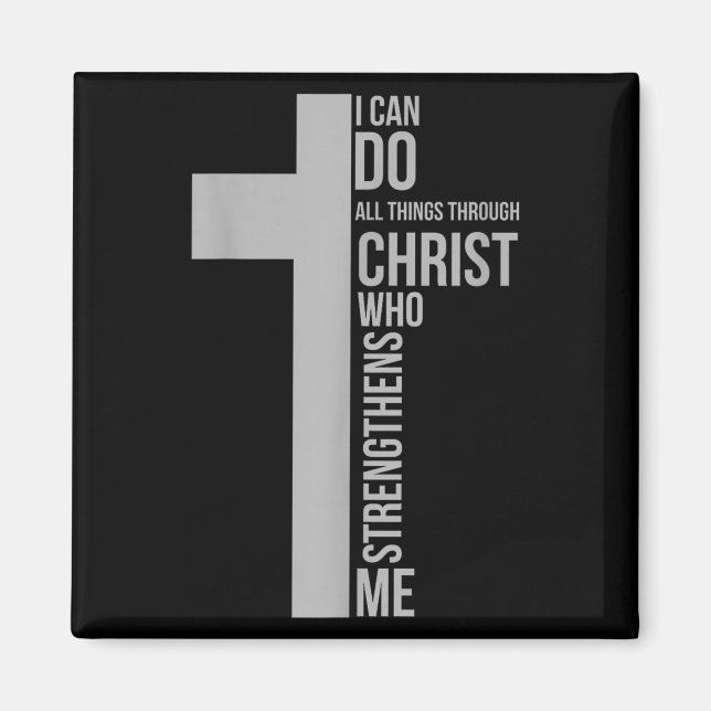 I Can Do All Things Through Christ Who Strengthens Magnet (Framsidan)