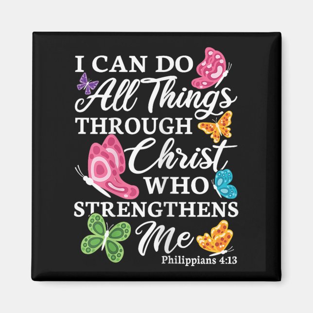 I Can Do All Things Through Christ Who Strengthens Magnet (Framsidan)