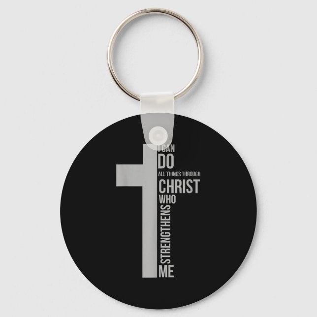 I Can Do All Things Through Christ Who Strengthens Nyckelring (Framsida)