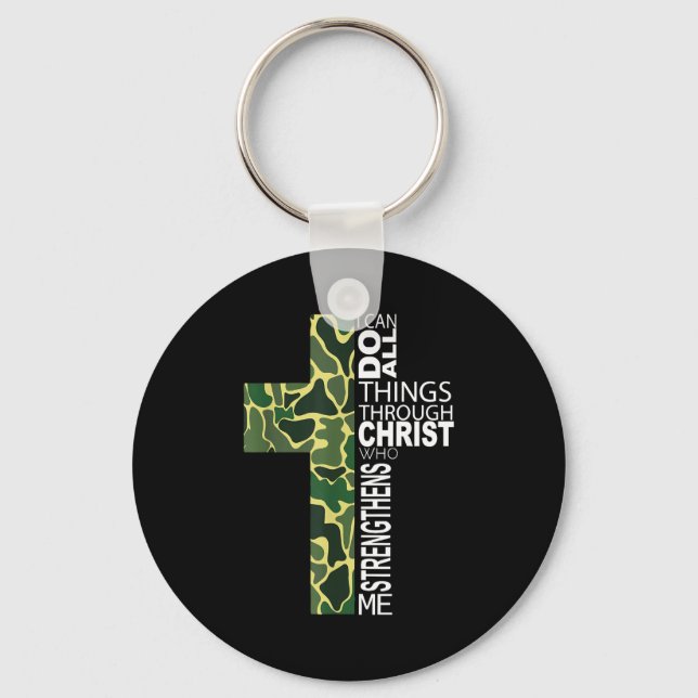 I Can Do All Things Through Christ Who Strengthens Nyckelring (Framsida)