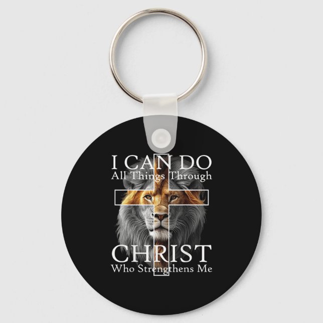 I Can Do All Things Through Christ Who Strengthens Nyckelring (Framsida)
