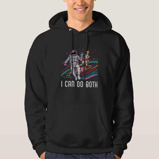 I Can Do Both Bisexual Rainbow Pride March Bisexua Hoodie (Framsida)