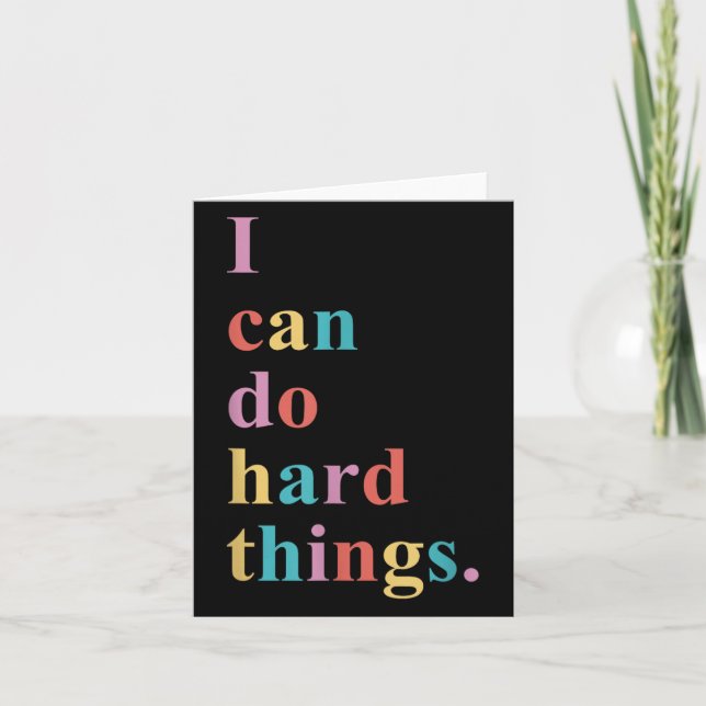 I Can Do Hard Things Apparel Uni-adults Humorous B Kort (Framsida)