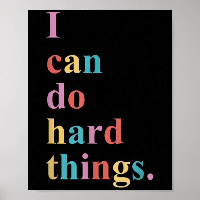 I Can Do Hard Things Apparel Uni-adults Humorous B Poster (Framsidan)