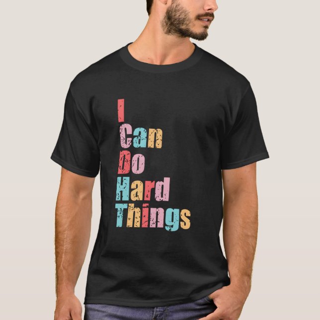 I Can Do Hard Things Vest Workout Summer Casual T Shirt (Framsida)