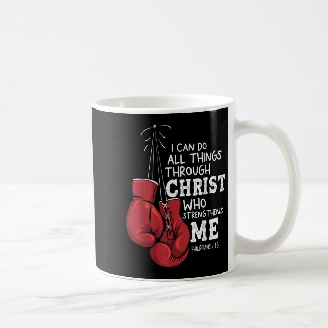 I Can Do Things Christian Boxing Quote Philipans 4 Kaffemugg (Höger)