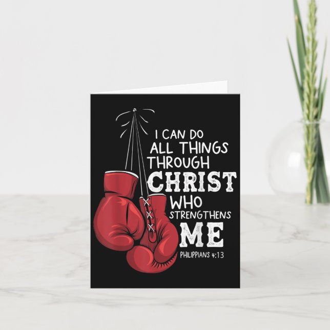I Can Do Things Christian Boxing Quote Philipans 4 Kort (Framsida)