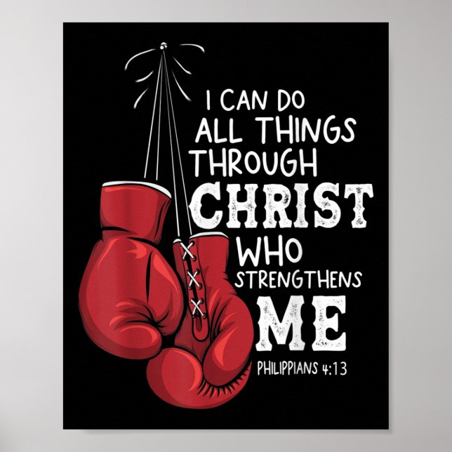 I Can Do Things Christian Boxing Quote Philipans 4 Poster (Framsidan)