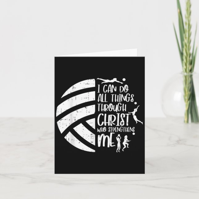 I Can Do Things Through Christ Volleyball Christia Kort (Framsida)