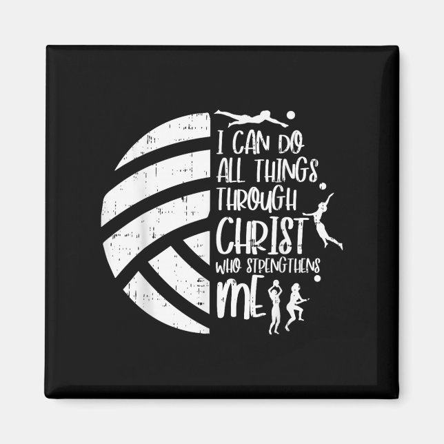 I Can Do Things Through Christ Volleyball Christia Magnet (Framsidan)