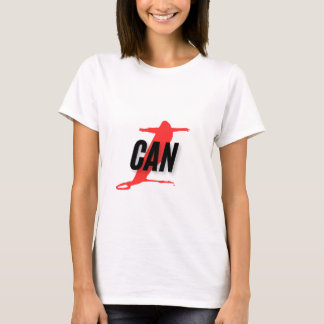 "I Can" Dynamic Red & Black Empowerment Word Art T Shirt