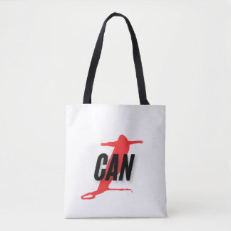 "I Can" Dynamic Red & Black Empowerment Word Art Tygkasse