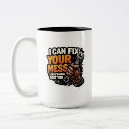 I Can Fix Your Mess -  Mechanic Humor Två-Tonad Mugg