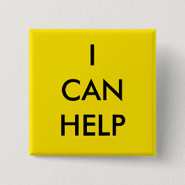 I Can Help  Volunteer Button Charity Event Yellow Knapp