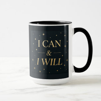 I Can I Will Mug | Motivational Gold Quote Coffee  Mugg