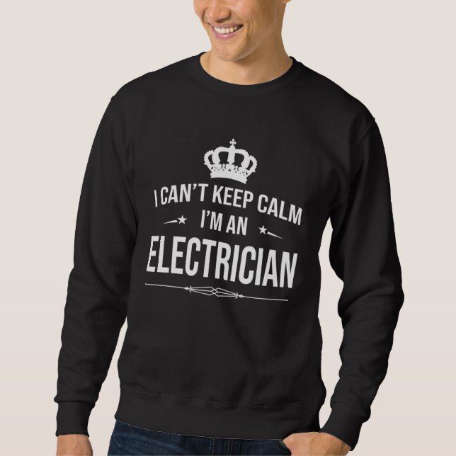 I Can Keep Calm I m An Electrician Electricial Eng Lång Ärmad Tröja (Framsida)