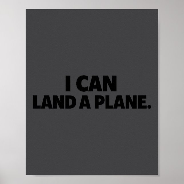 I Can Land A Plane Tee  Poster (Framsidan)