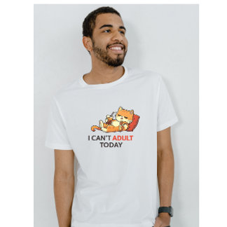 I Can’t Adult Today – Cute Lazy Cat Funny Graphic  T Shirt