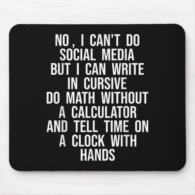 I Can’t Do Social Media But I Can Write In Cursive Musmatta (Framsidan)