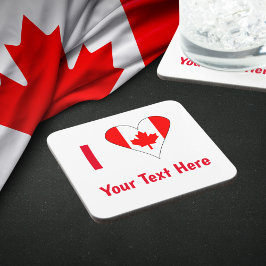 I (Canadian Flagga Heart) Din röda text Underlägg