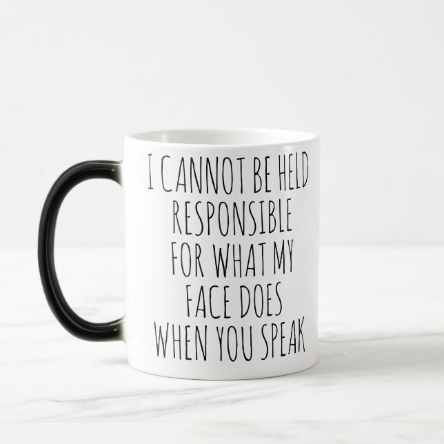 I Cannot Be Held Responsible Sarcastic Gift Magisk Mugg (Vänster)