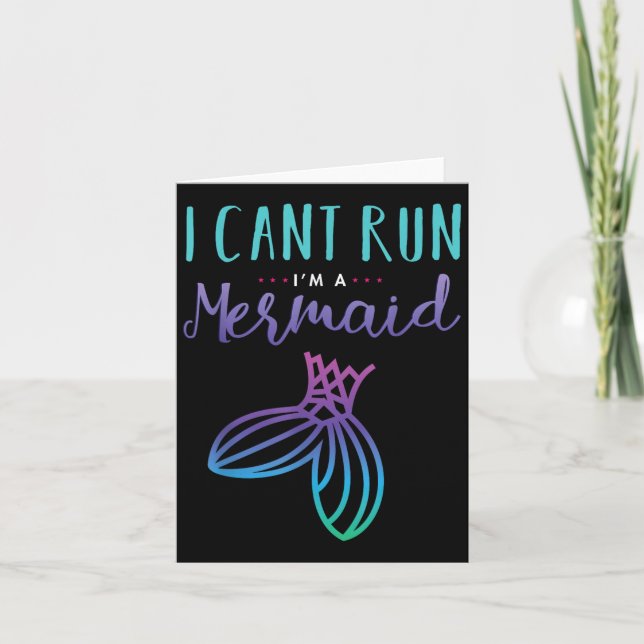 I Can't Run, I'm A Mermaid Funny Cute Shirt  Kort (Framsida)