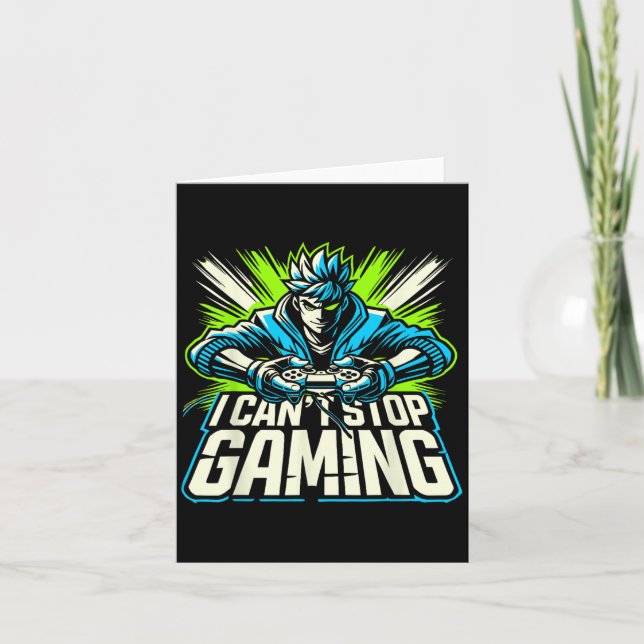 I Can't Stop Gaming Funny Gamer Graphic Amine Vide Kort (Framsida)