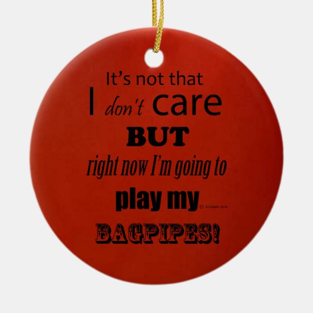 I Care Bagpipes Julgransprydnad Keramik (Framsidan)