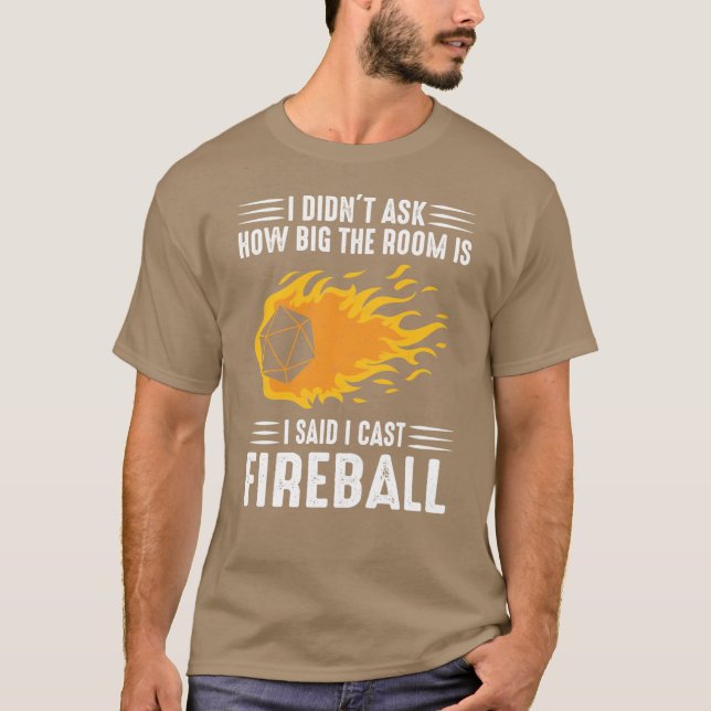 I cast Fireball Wizard Sorcerer DM GiftTRPG girl v T Shirt (Framsida)