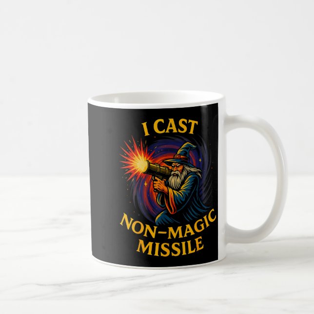 I Cast Non-magic Missile Funny Wizard Parody Meme  Kaffemugg (Höger)