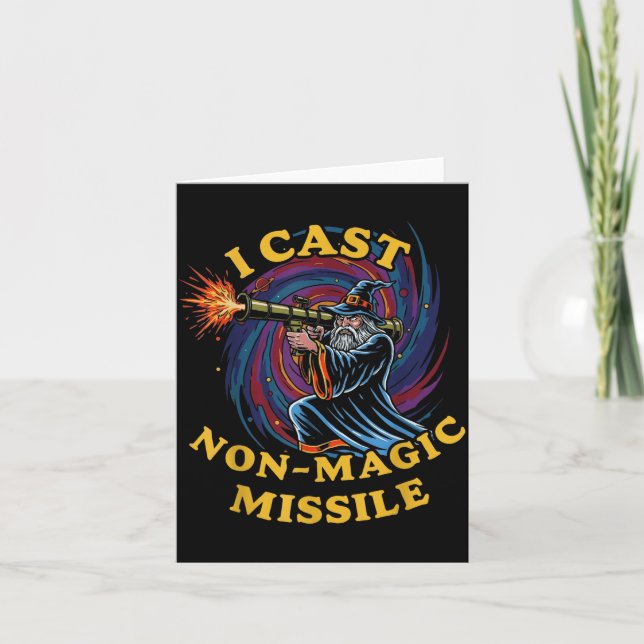 I Cast Non-magic Missile Funny Wizard Parody Meme  Kort (Framsida)