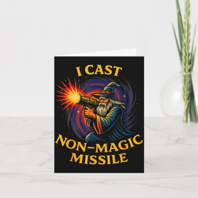 I Cast Non-magic Missile Funny Wizard Parody Meme  Kort (Framsida)