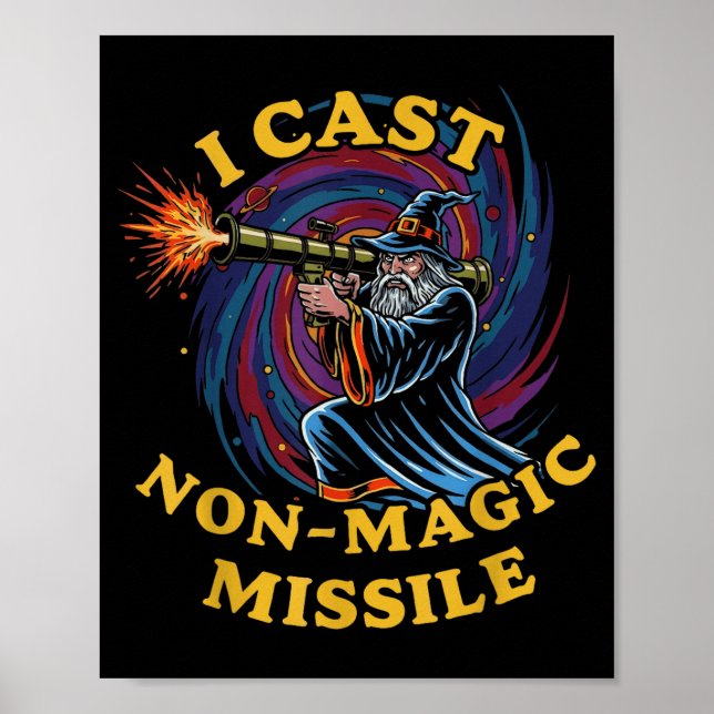 I Cast Non-magic Missile Funny Wizard Parody Meme  Poster (Framsidan)