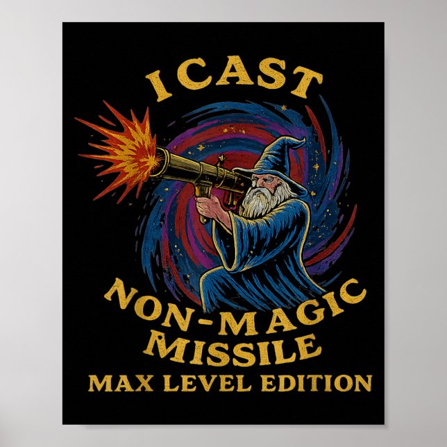 I Cast Non-magic Missile Funny Wizard Parody Meme  Poster (Framsidan)