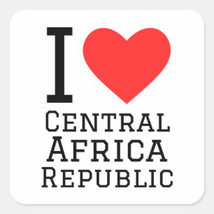 I centrala afrikan kärlek fyrkantigt klistermärke
