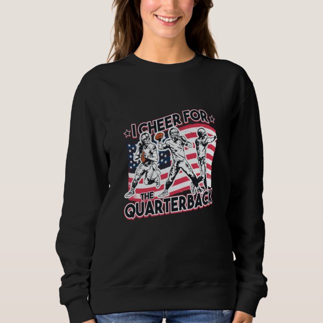I cheer for the Quarterback American flag football T Shirt (Framsida)