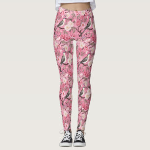 I Cherry Blommars Rosa Chinoiseries Leggings