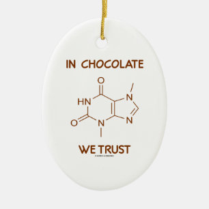 I choklad litar på vi (Theobrominemolekylen) Julgransprydnad Keramik