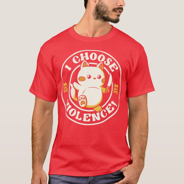 I Choose Violence Cat by Tobe Fonseca T Shirt (Framsida)