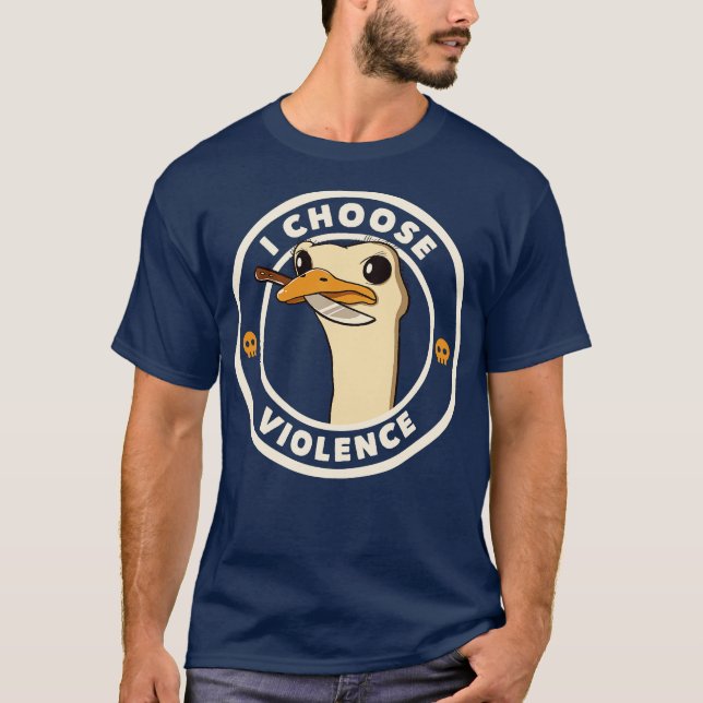 I Choose Violence Funny Emu by Tobe Fonseca T Shirt (Framsida)
