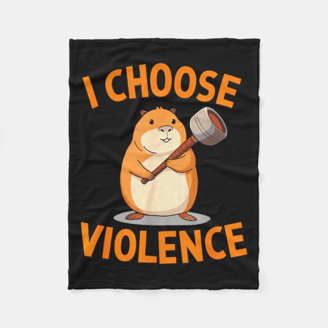 I Choose Violence Funny Hamster Graphic  Fleecefilt (Framsidan)