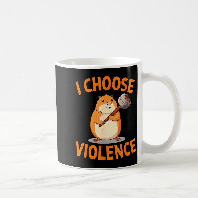 I Choose Violence Funny Hamster Graphic  Kaffemugg (Höger)