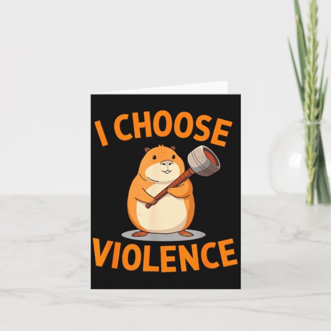 I Choose Violence Funny Hamster Graphic  Kort (Framsida)