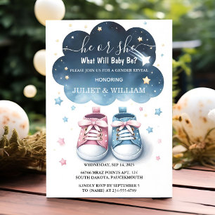 I Cloud Twinkle Twinkle Little Star Gender Reveal Inbjudningar